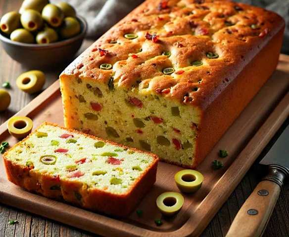 Cake salé jambon fromage et olives