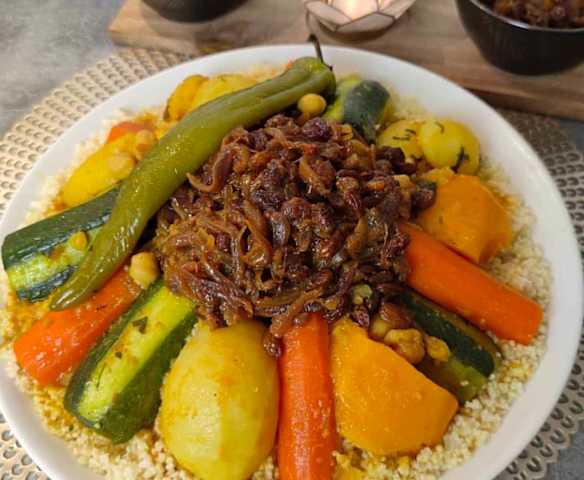 Couscous aux légumes et veau
