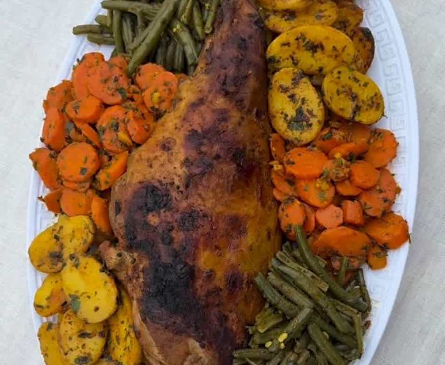 Gigot d'agneau et ses légumes