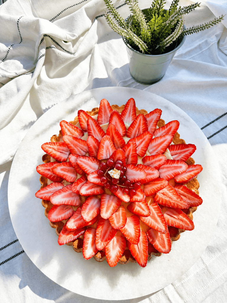 gateau aux fraises et creme patissiere